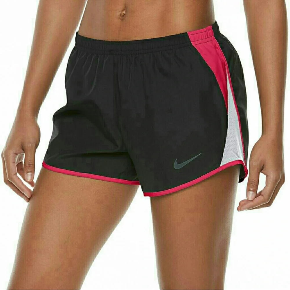Nike Women's 10K Running Shorts Dri-Fit Lined Black Pink Athletic Tempo 849394 M